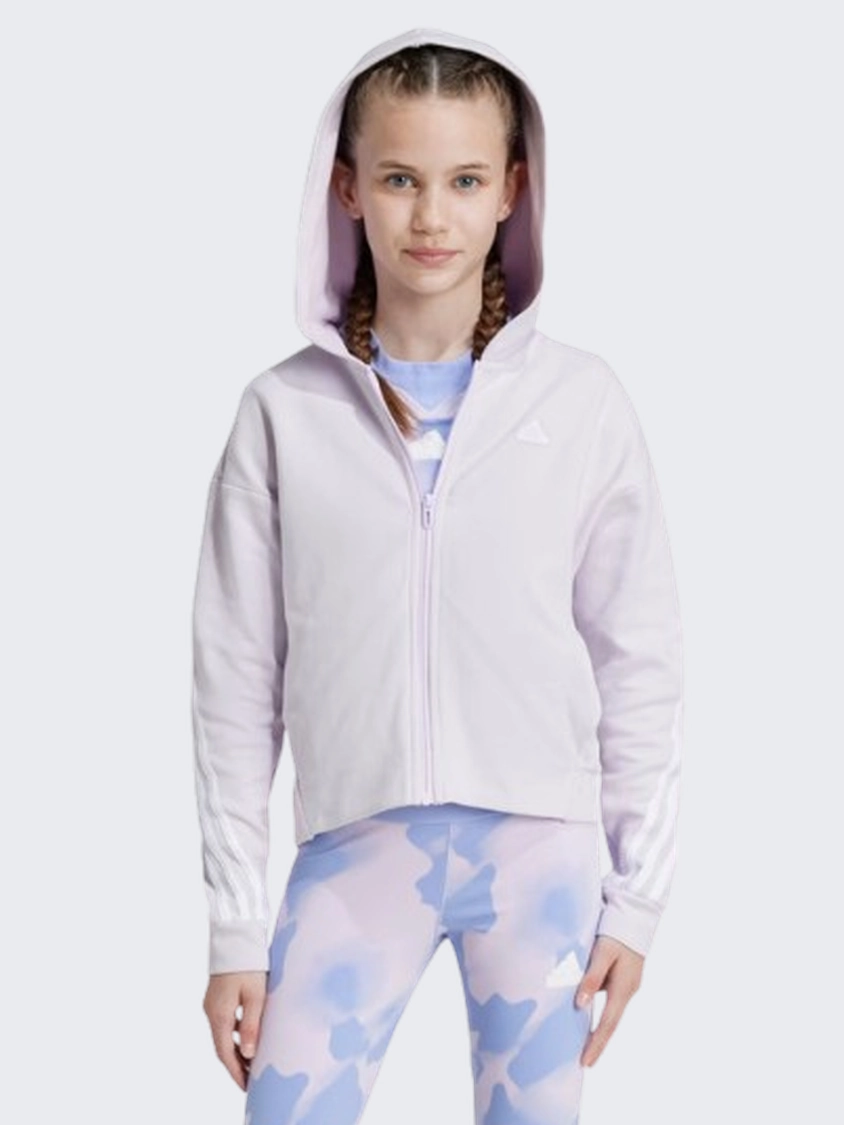 Adidas Future Icons 3 Stripes Kids-Girls sportswear Hoody Ice Lavender/White