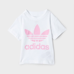 adidas Originals Infants' Trefoil Shorts and T-shirt Set White / True Pink
