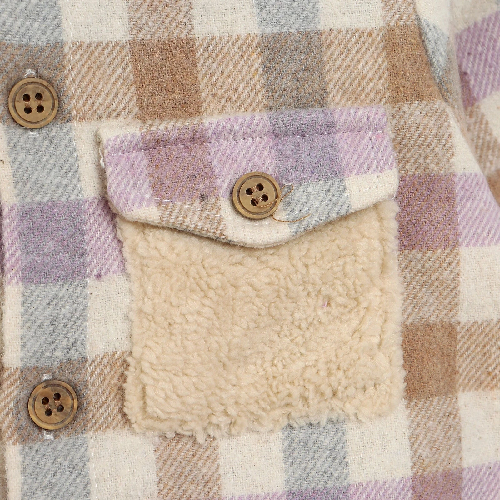 Bebbek Newborn Lumberjack Hooded Jumpsuit - Lilac