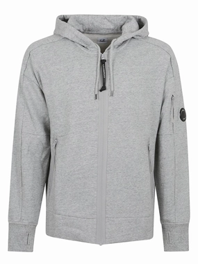 Diagonal Raised Fleece Full Zip Hooded Sweatshirt