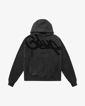 GEEDUP HANDSTYLE VINTAGE WASHED BLACK HOODIE