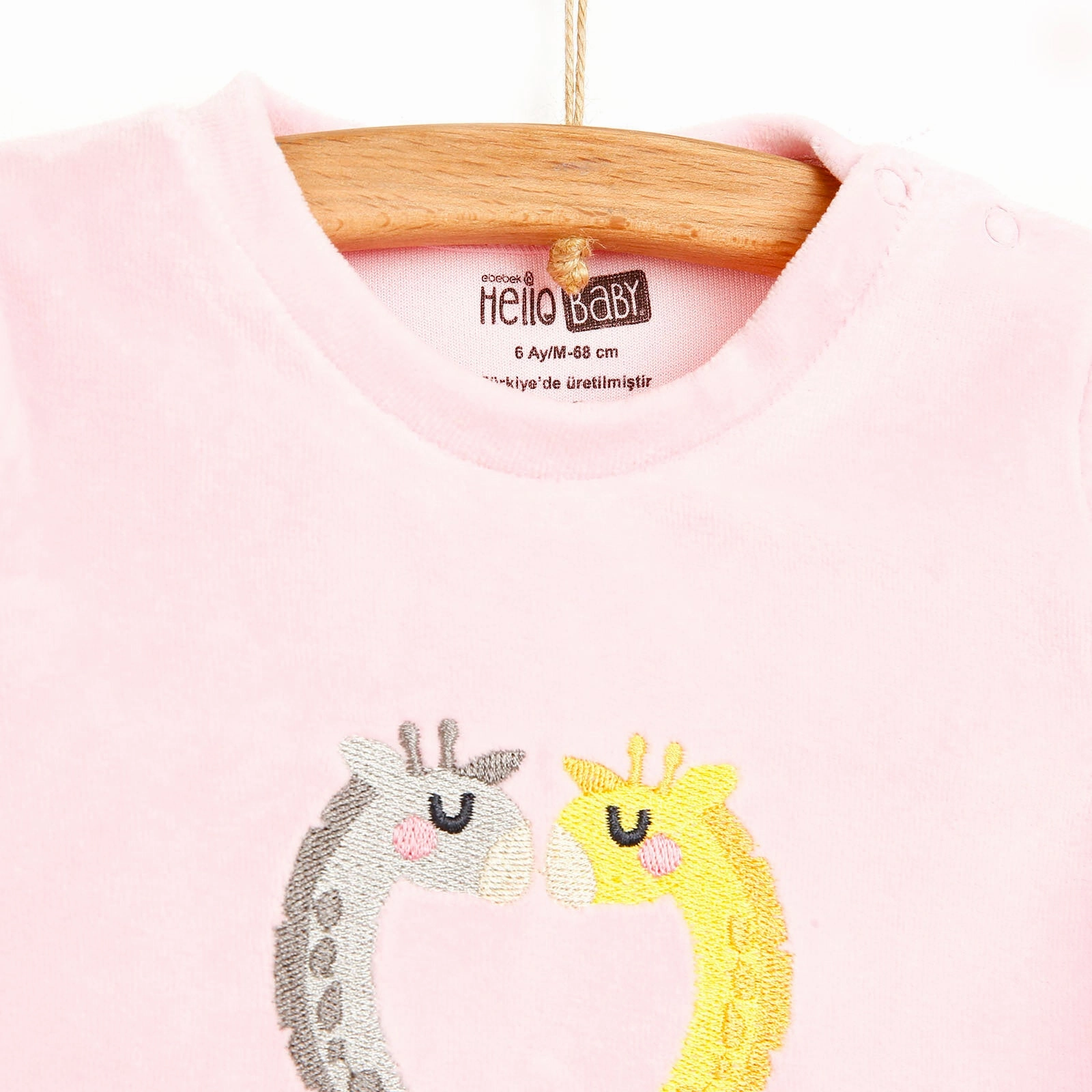 HelloBaby Basic Baby Girl Velvet Pyjamas - Light Pink