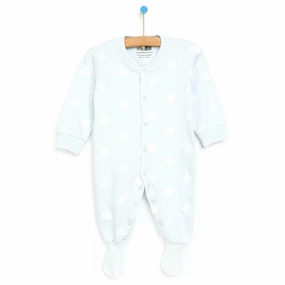 HelloBaby Newborn Baby Boy Footed Jumpsuit - Blue