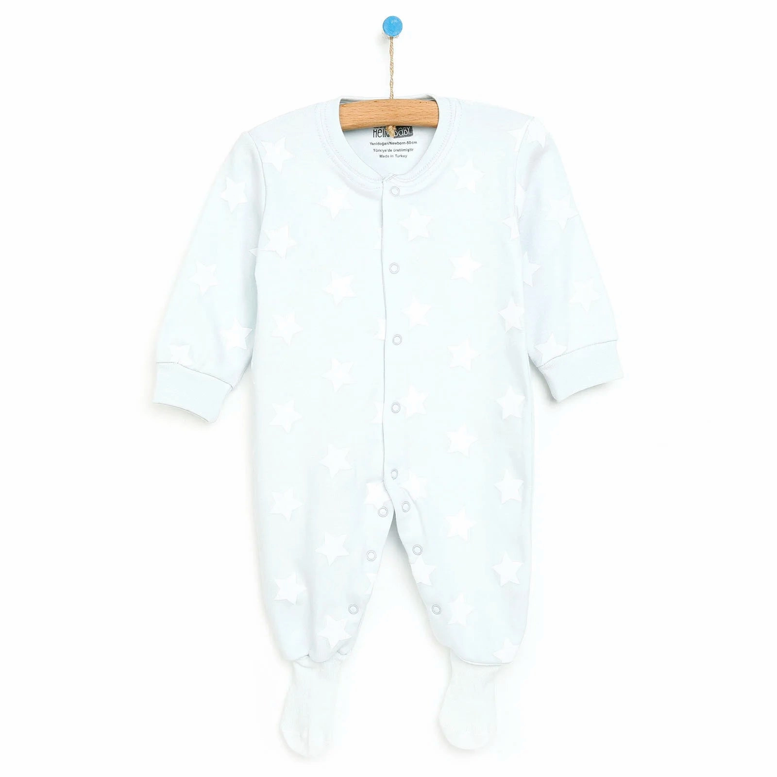 HelloBaby Newborn Baby Boy Footed Jumpsuit - Blue