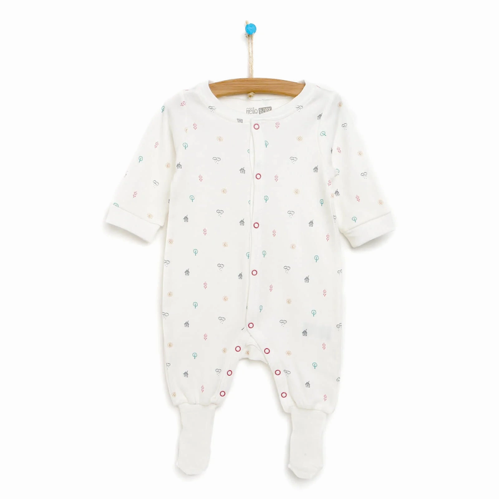 HelloBaby Newborn Baby Girl Footed Jumpsuit - Beige Melange