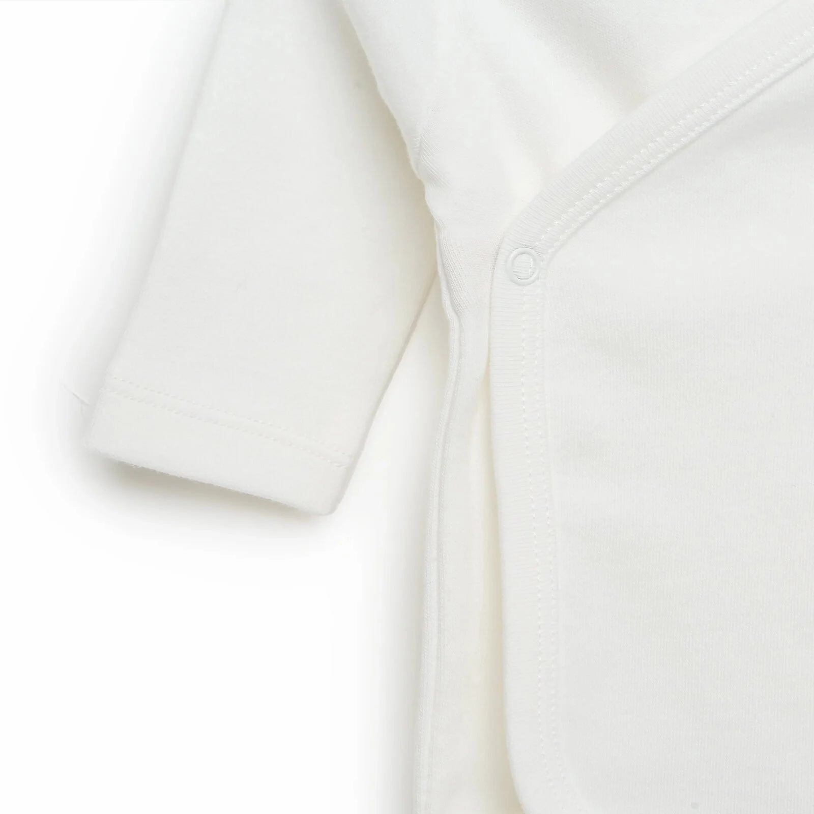 HelloBaby Newborn Organic Wrapover Top-Hat-Footed Pant - Ecru