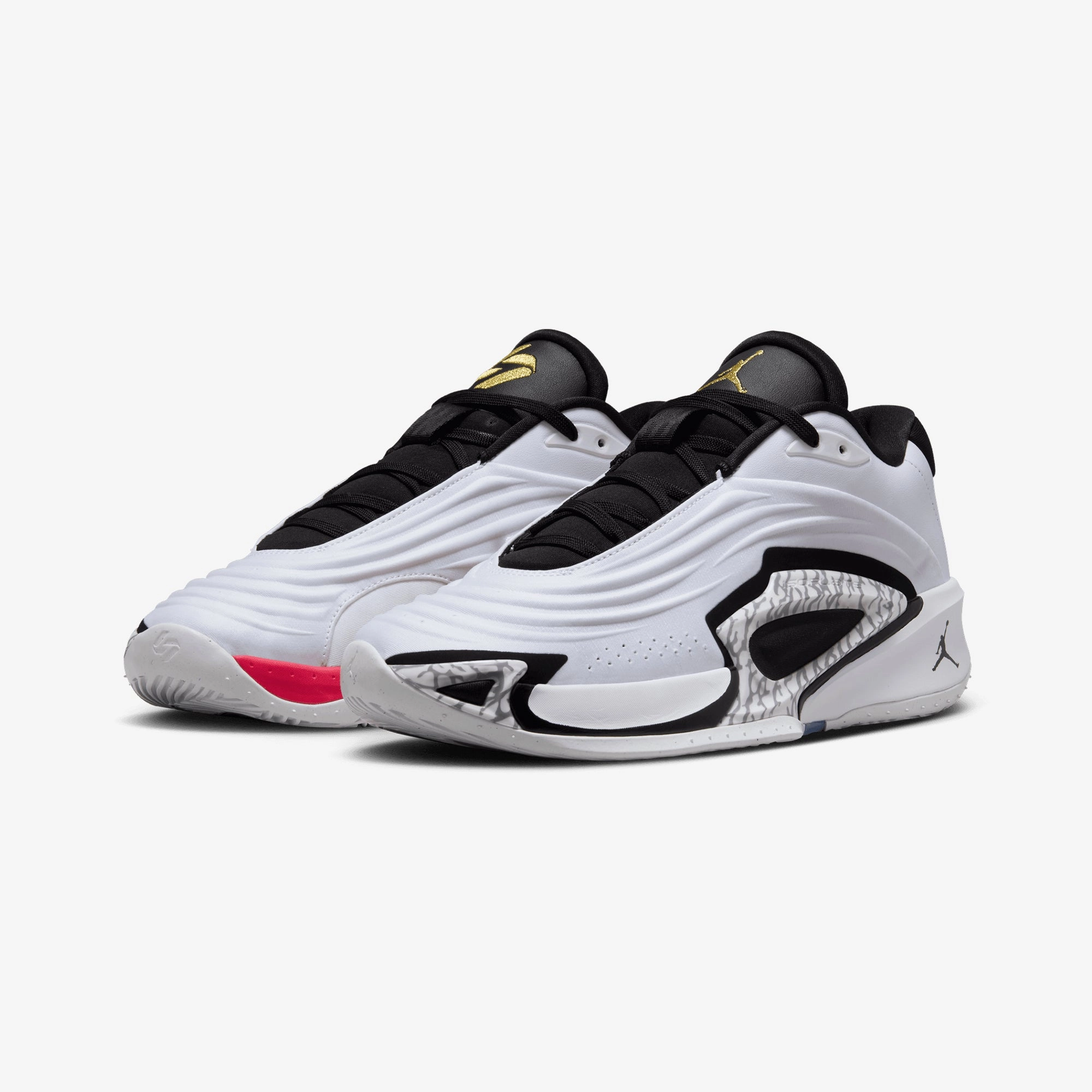 JORDAN | LUKA 3 PF MOTORSPORT { WHITE/METALLIC GOLD-BLACK-RED ORBIT