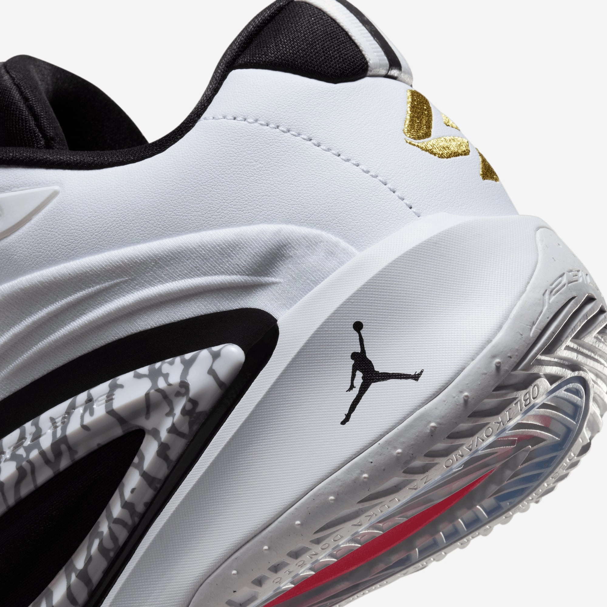 JORDAN | LUKA 3 PF MOTORSPORT { WHITE/METALLIC GOLD-BLACK-RED ORBIT