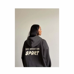 MR WINSTON VINTAGE BLACK CREAM HOODIE