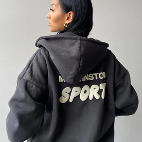 MR WINSTON VINTAGE BLACK CROPPED ZIP PUFF