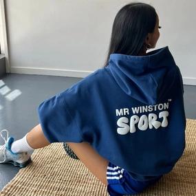 MR WINSTON VINTAGE NAVY PUFF HOODIE