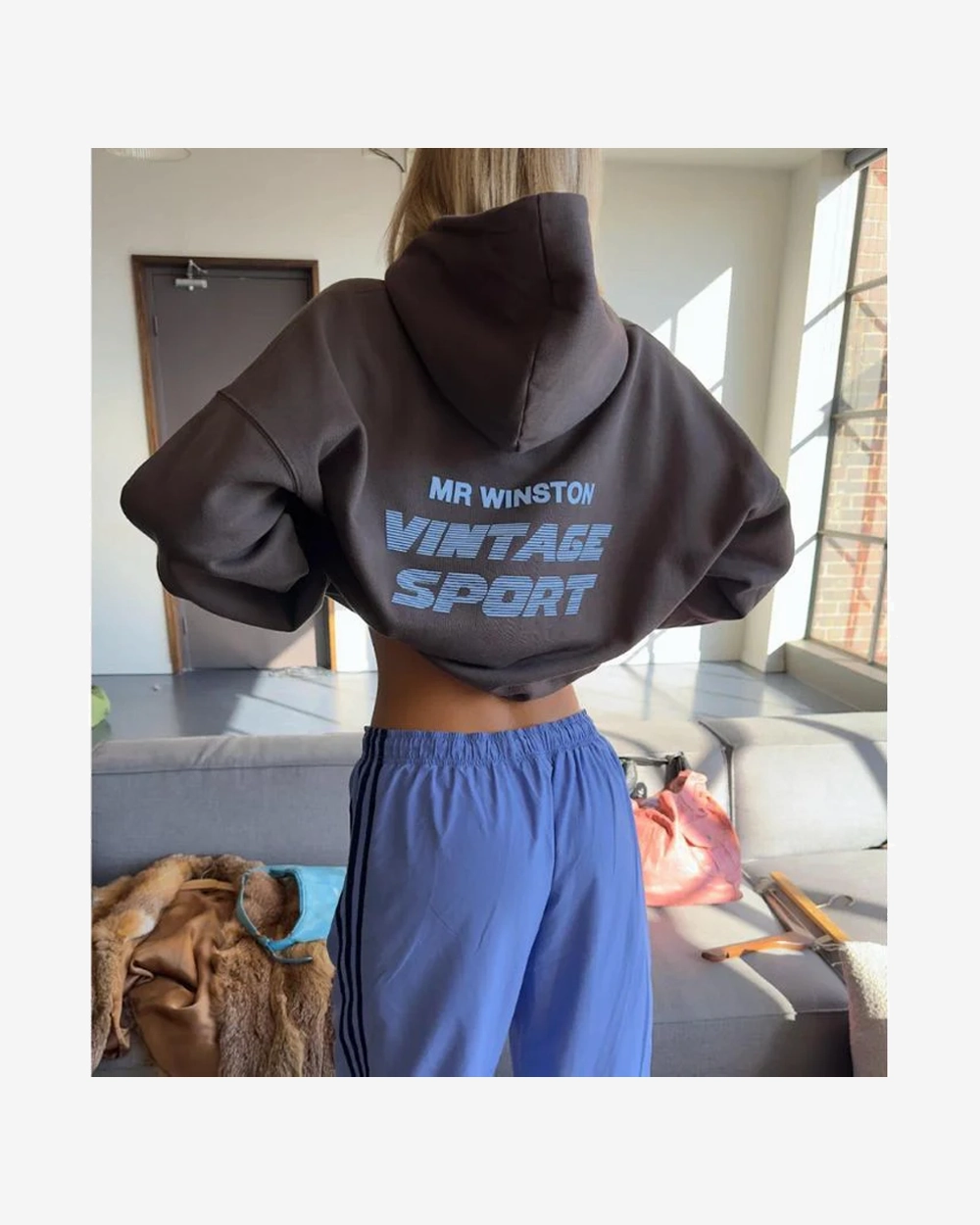 MR WINSTON VINTAGE SPORT BITTER CHOCOLATE HOODIE (NEW)
