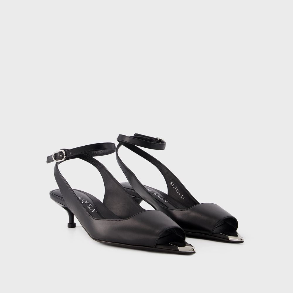 Punk Sandals - Leather - Black/Silver
