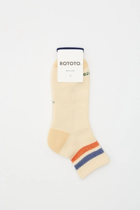 Retro Athletic Ankle Sock Blue/Orange
