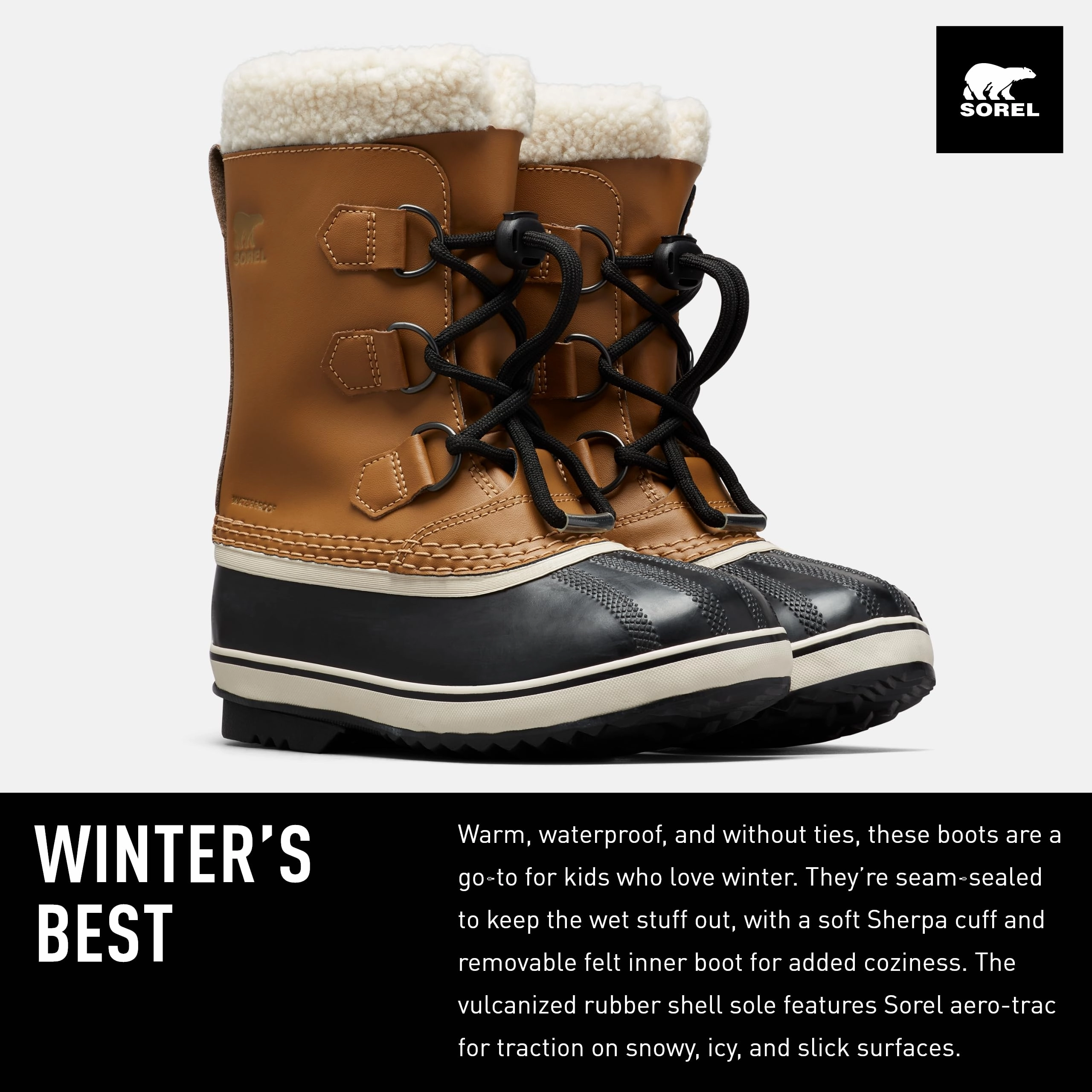 Sorel KIDS YOOT PAC TP WATERPROOF Schneestiefel für Unisex Kinder. Braun (Mesquite) - Youth. 37 EU
