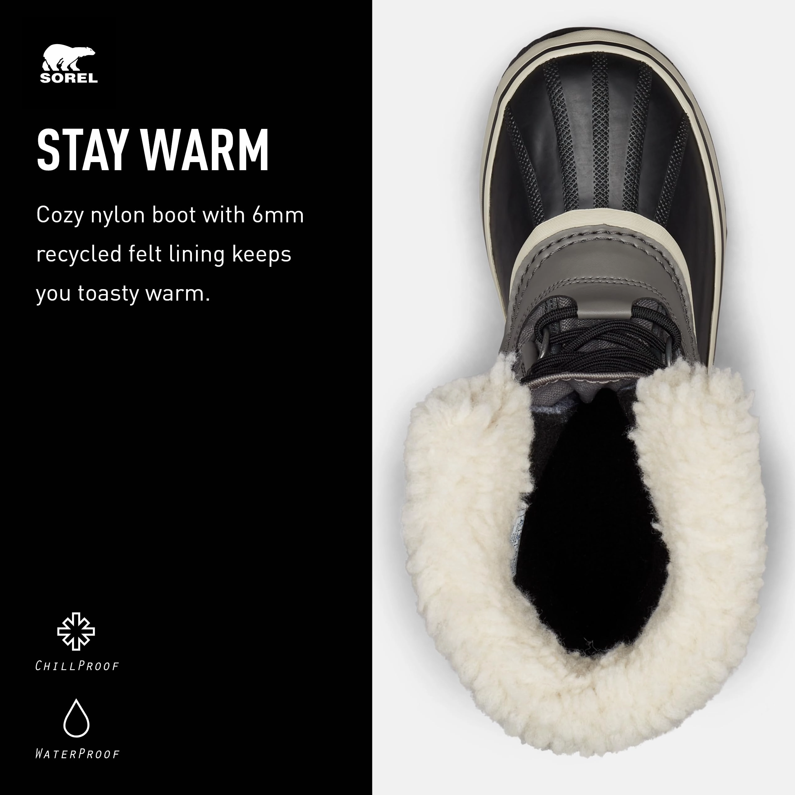 Sorel WINTER CARNIVAL WATERPROOF Schneestiefel für Damen. Grau (Quarry x Black). 38.5 EU