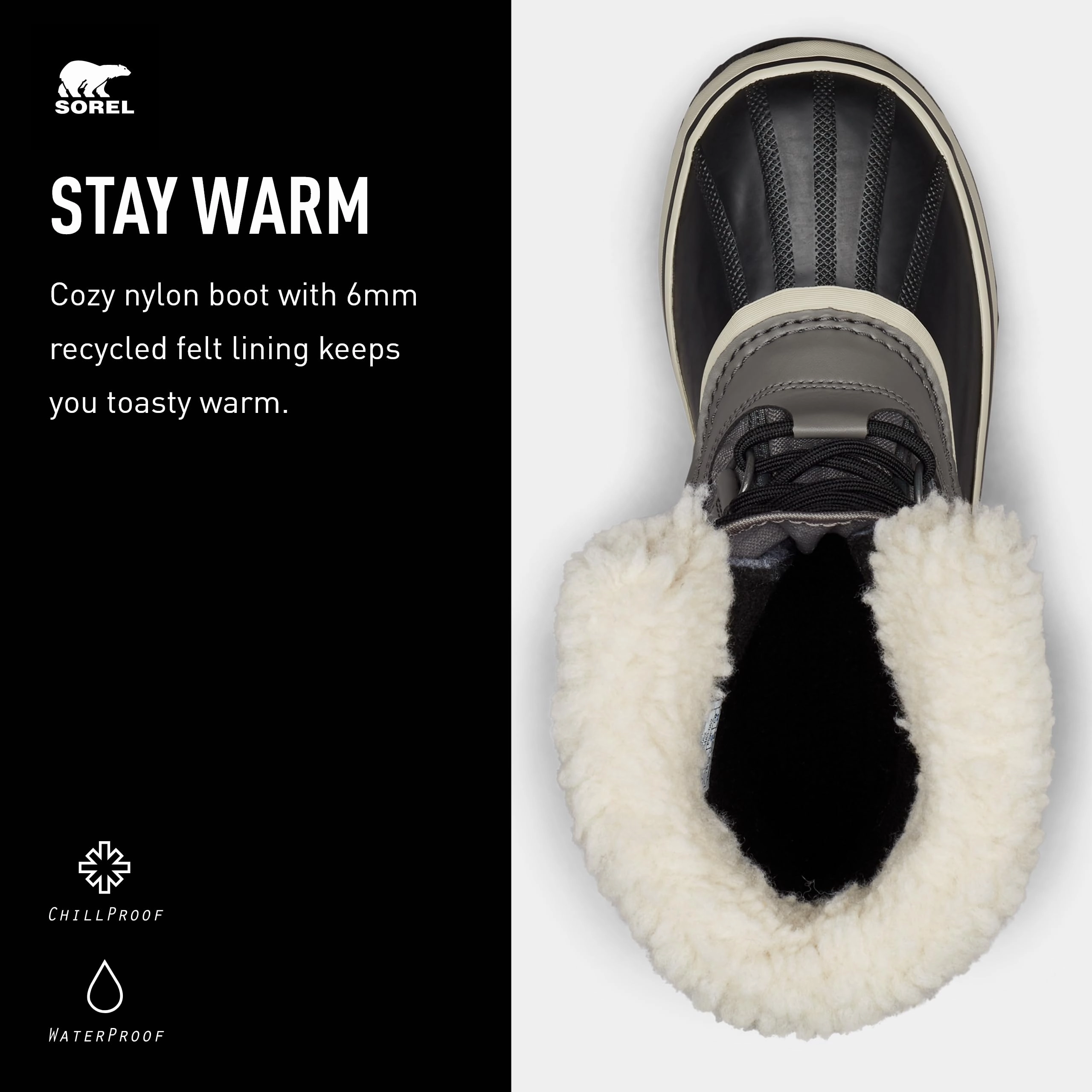 Sorel WINTER CARNIVAL WATERPROOF Schneestiefel für Damen. Grau (Quarry x Black). 41 EU