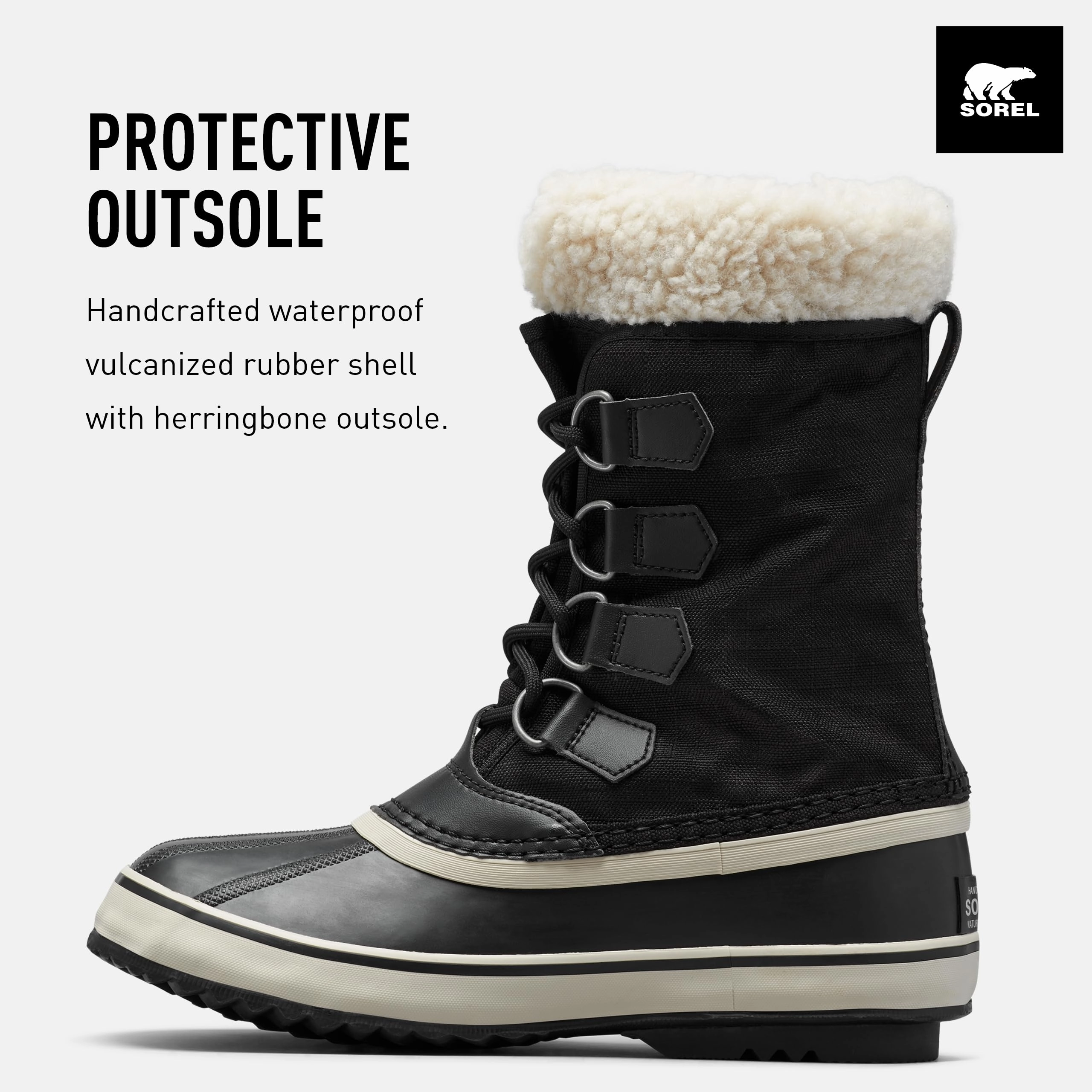 Sorel WINTER CARNIVAL WATERPROOF Schneestiefel für Damen. Schwarz (Black x Stone). 38.5 EU