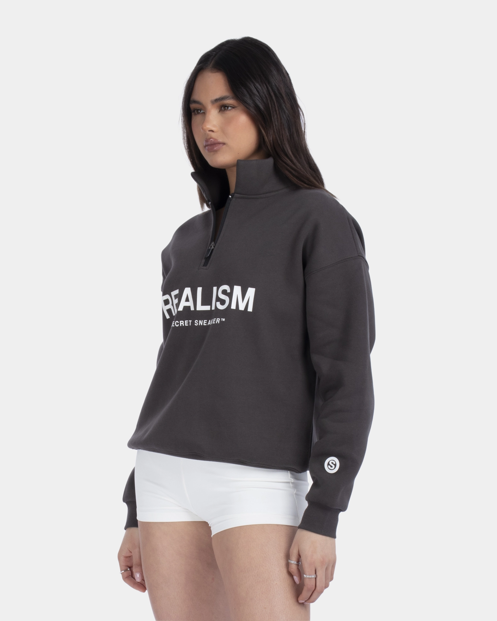 SSS REALISM IDOL HALF ZIP SWEATER ASPHALT