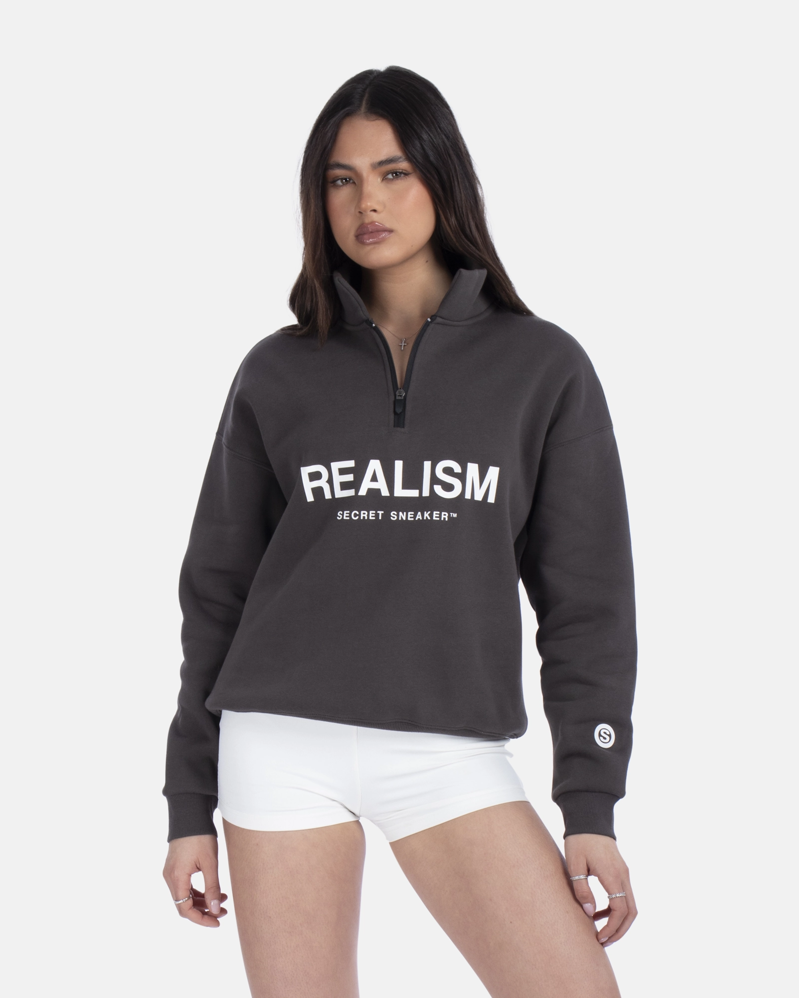 SSS REALISM IDOL HALF ZIP SWEATER ASPHALT