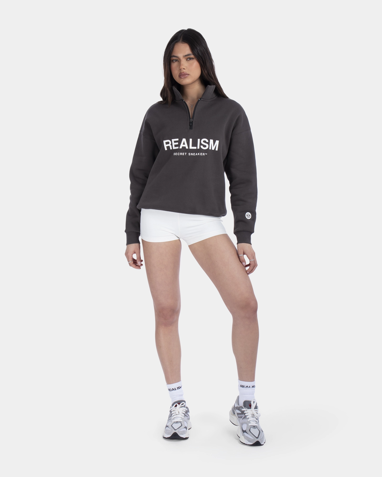 SSS REALISM IDOL HALF ZIP SWEATER ASPHALT