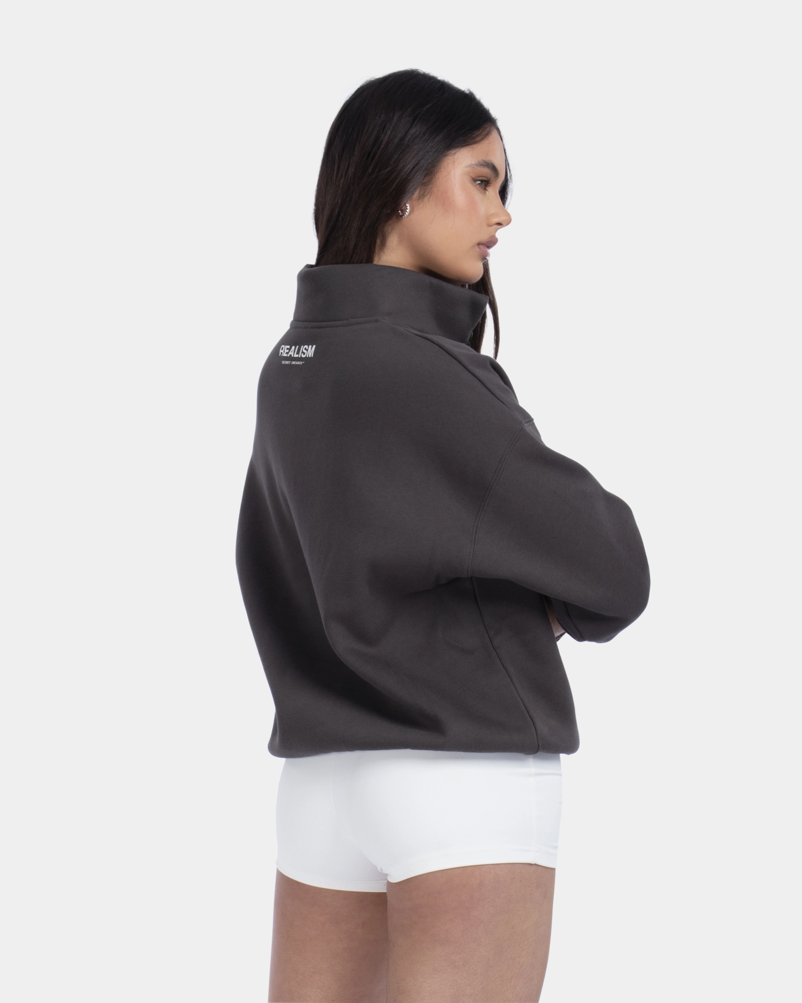SSS REALISM IDOL HALF ZIP SWEATER ASPHALT