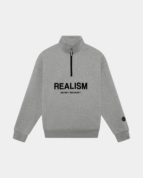 SSS REALISM IDOL HALF ZIP SWEATER CLOUD GREY