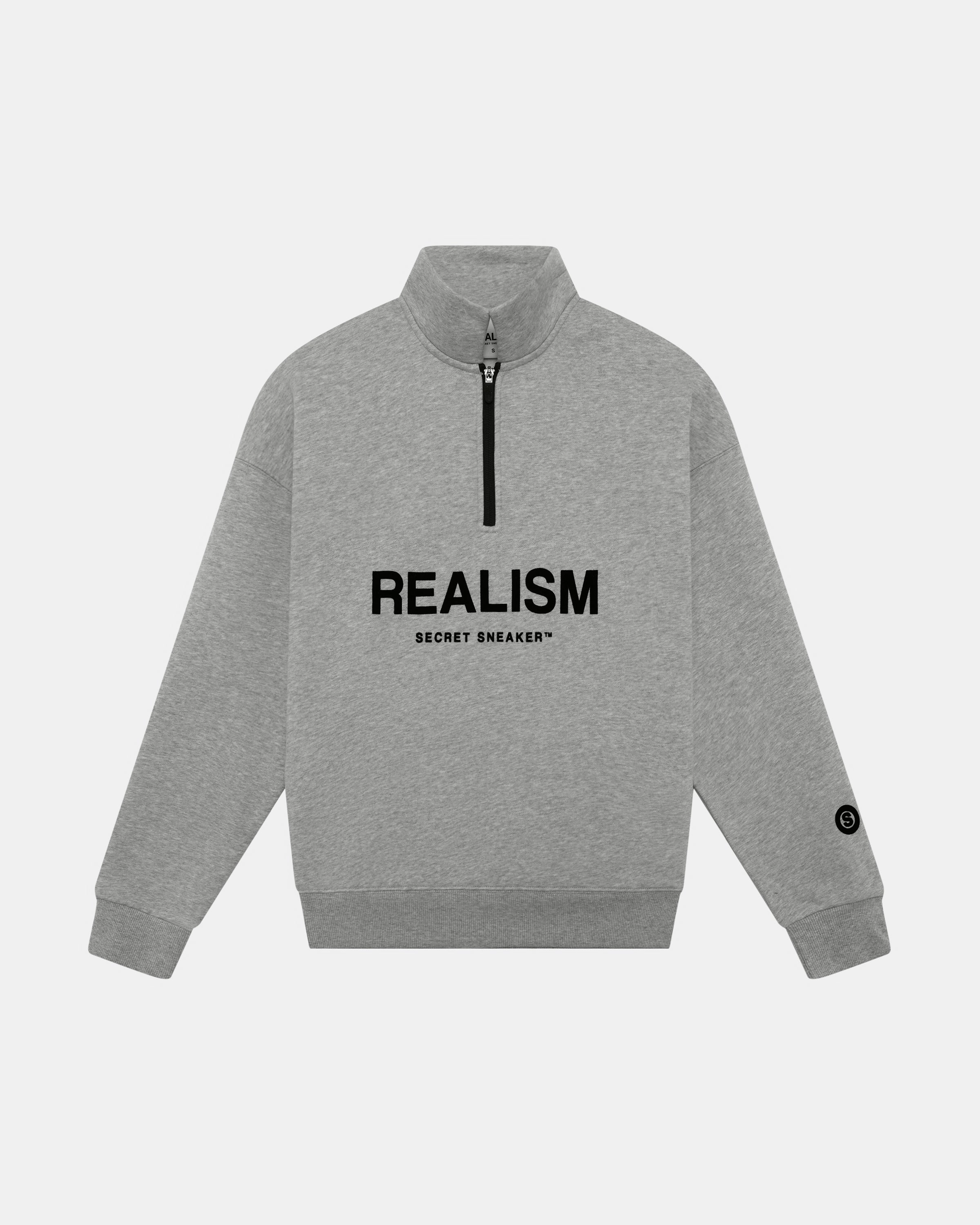 SSS REALISM IDOL HALF ZIP SWEATER CLOUD GREY