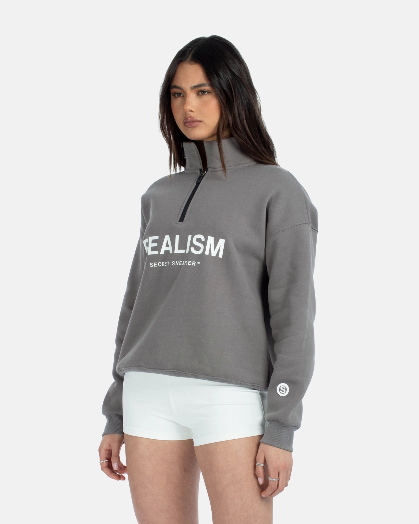 SSS REALISM IDOL HALF ZIP SWEATER COOL GREY