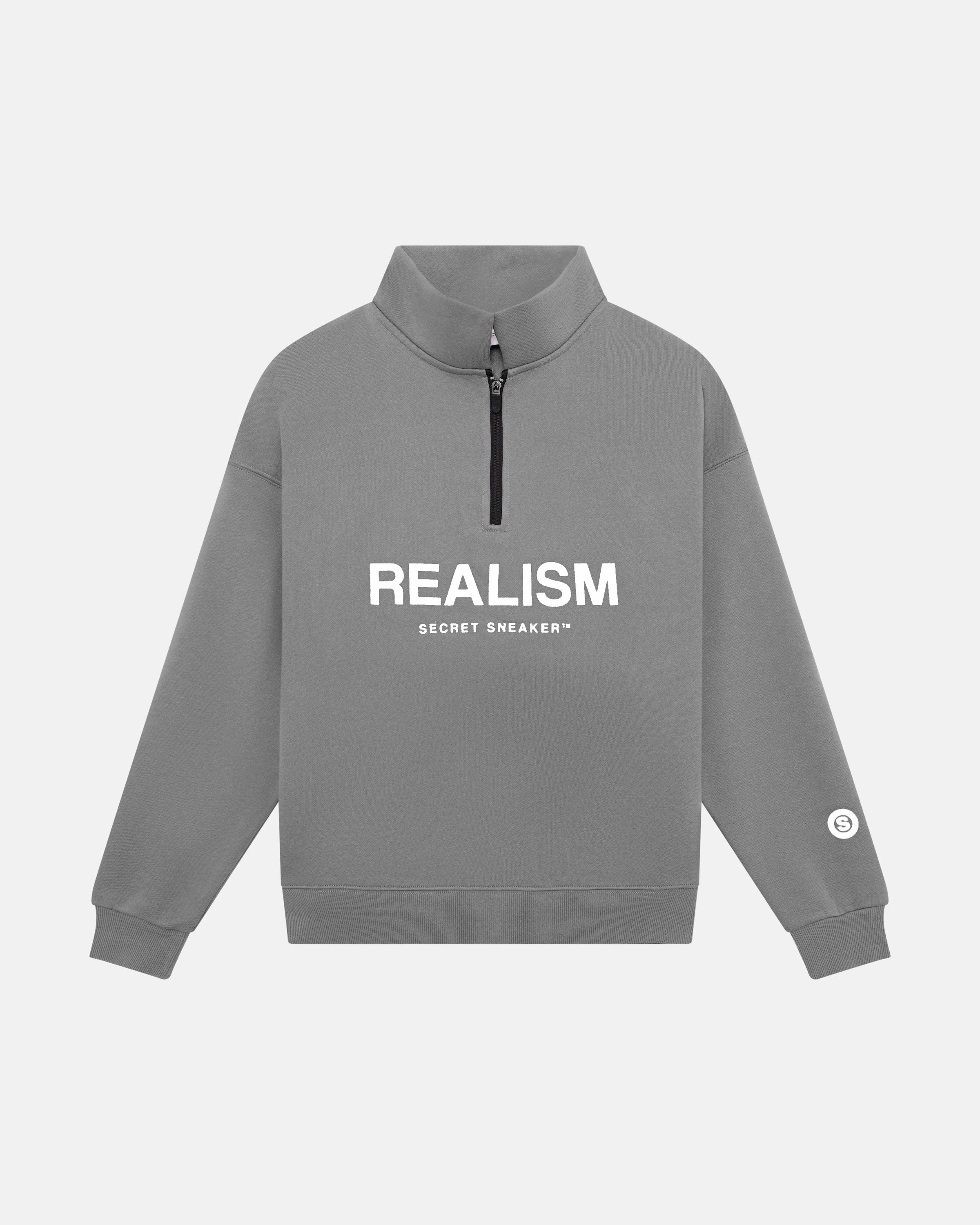 SSS REALISM IDOL HALF ZIP SWEATER COOL GREY