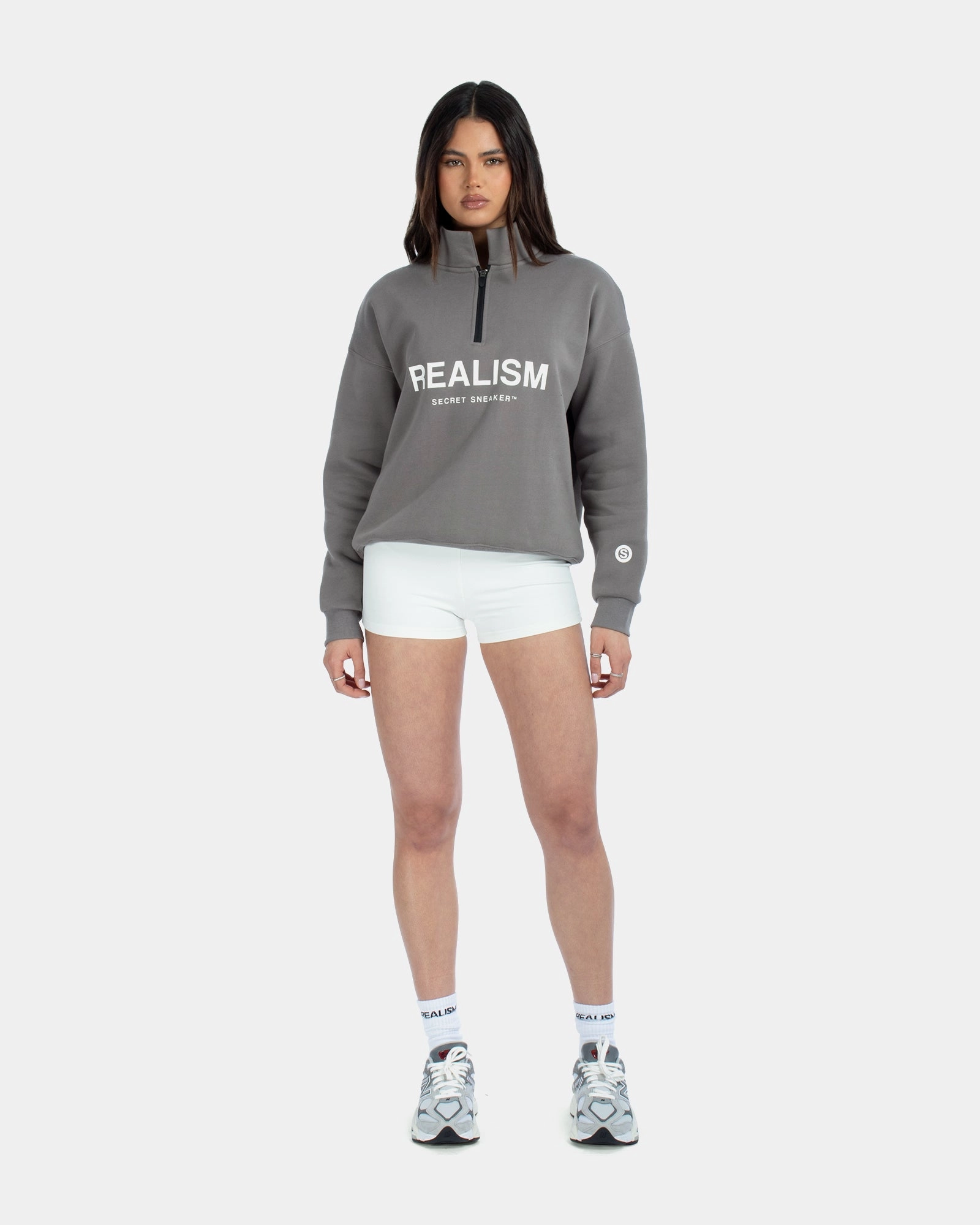 SSS REALISM IDOL HALF ZIP SWEATER COOL GREY