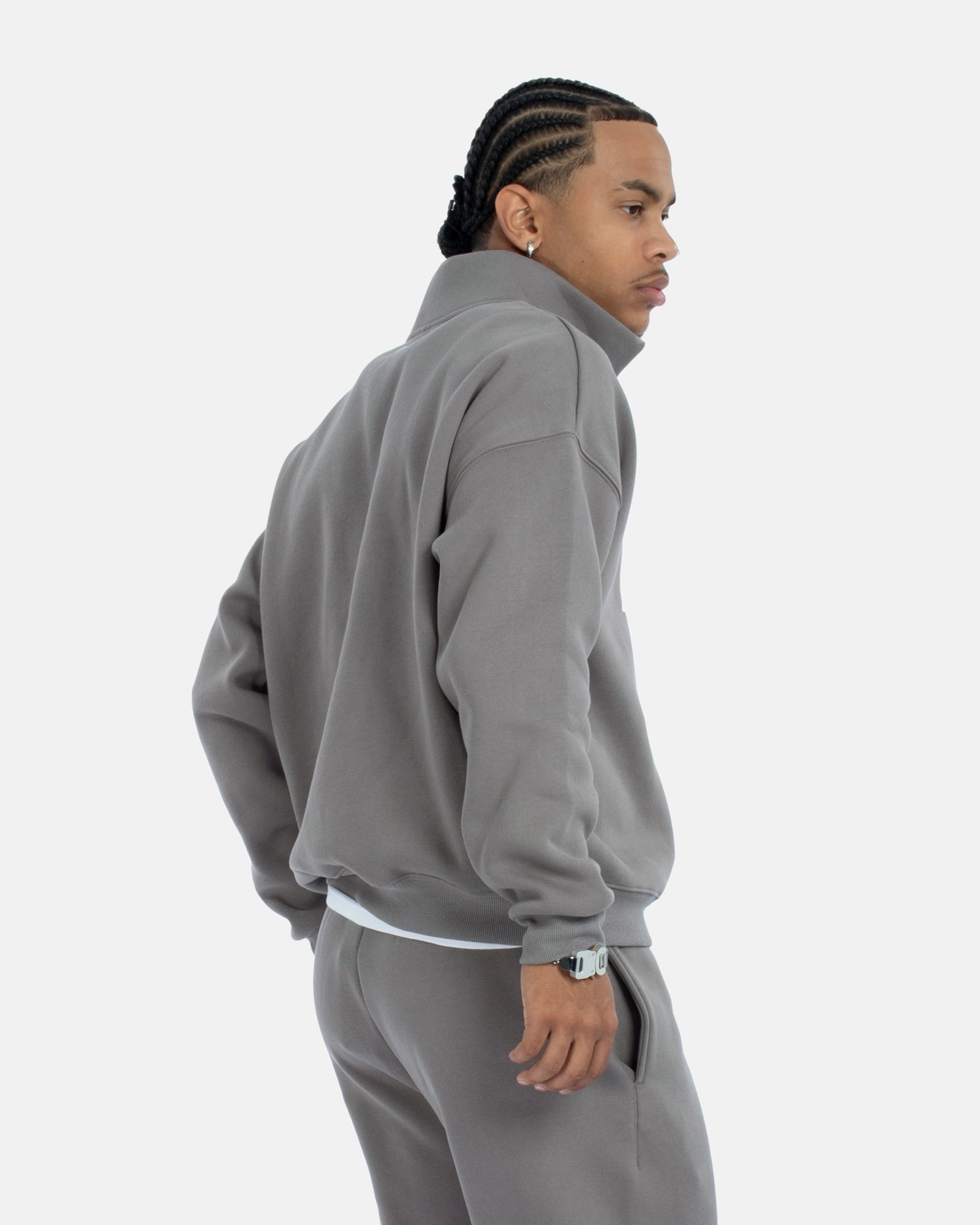 SSS REALISM IDOL HALF ZIP SWEATER COOL GREY