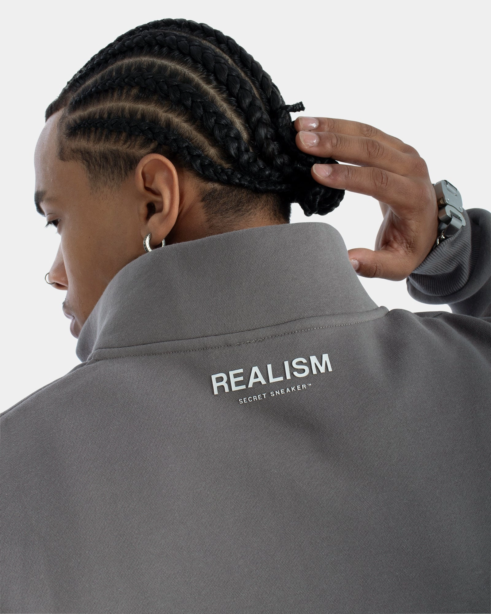 SSS REALISM IDOL HALF ZIP SWEATER COOL GREY