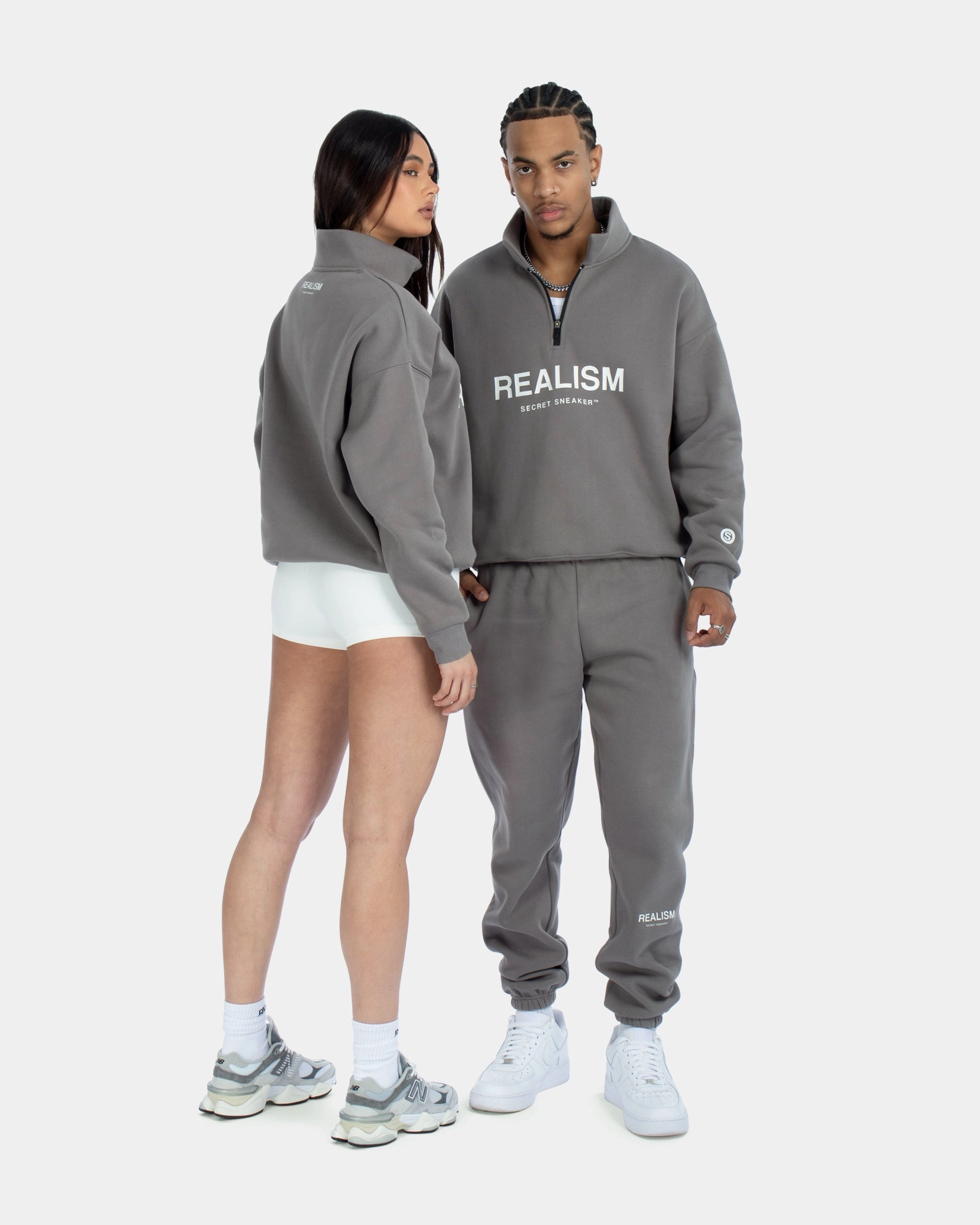 SSS REALISM IDOL HALF ZIP SWEATER COOL GREY