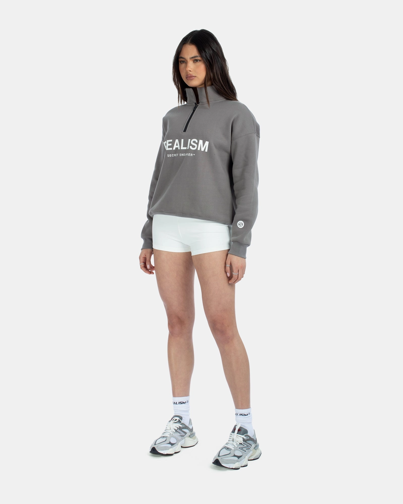 SSS REALISM IDOL HALF ZIP SWEATER COOL GREY