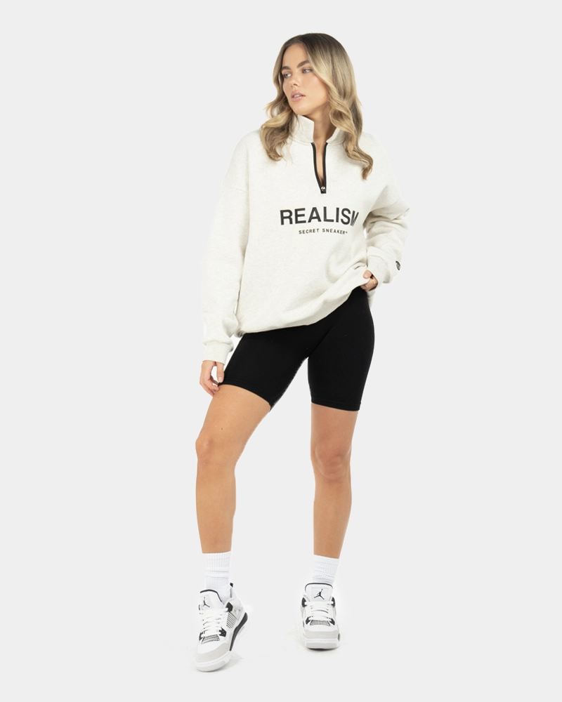 SSS REALISM IDOL HALF ZIP SWEATER OATMEAL