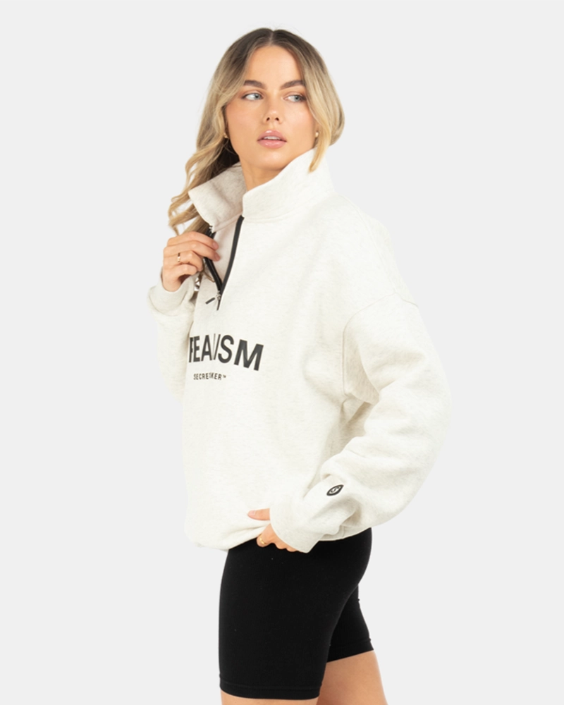 SSS REALISM IDOL HALF ZIP SWEATER OATMEAL