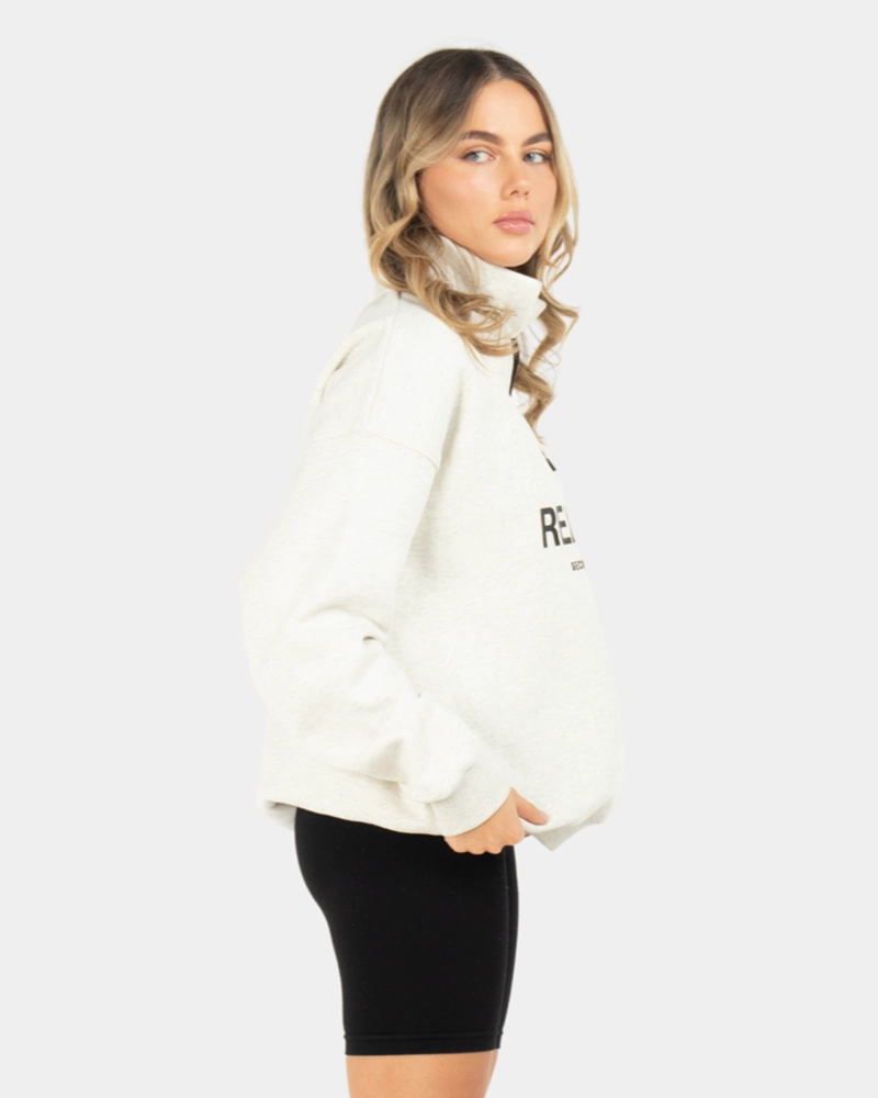 SSS REALISM IDOL HALF ZIP SWEATER OATMEAL