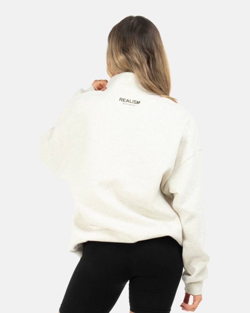 SSS REALISM IDOL HALF ZIP SWEATER OATMEAL