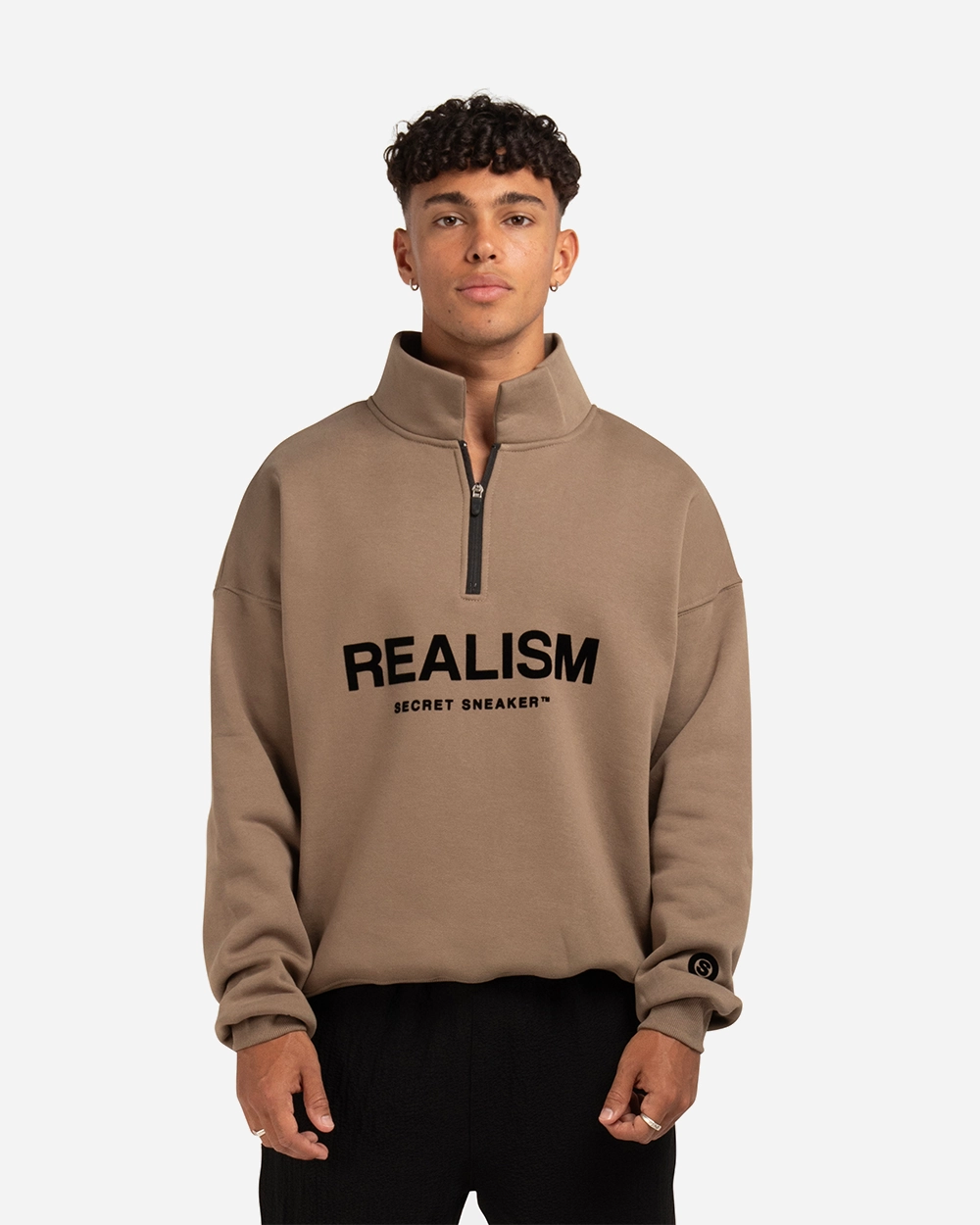 SSS REALISM IDOL HALF ZIP SWEATER TAUPE