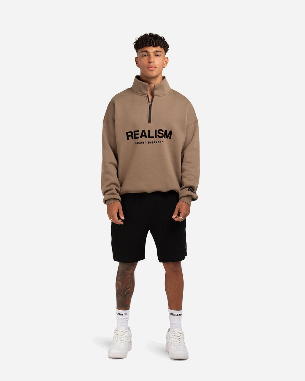 SSS REALISM IDOL HALF ZIP SWEATER TAUPE