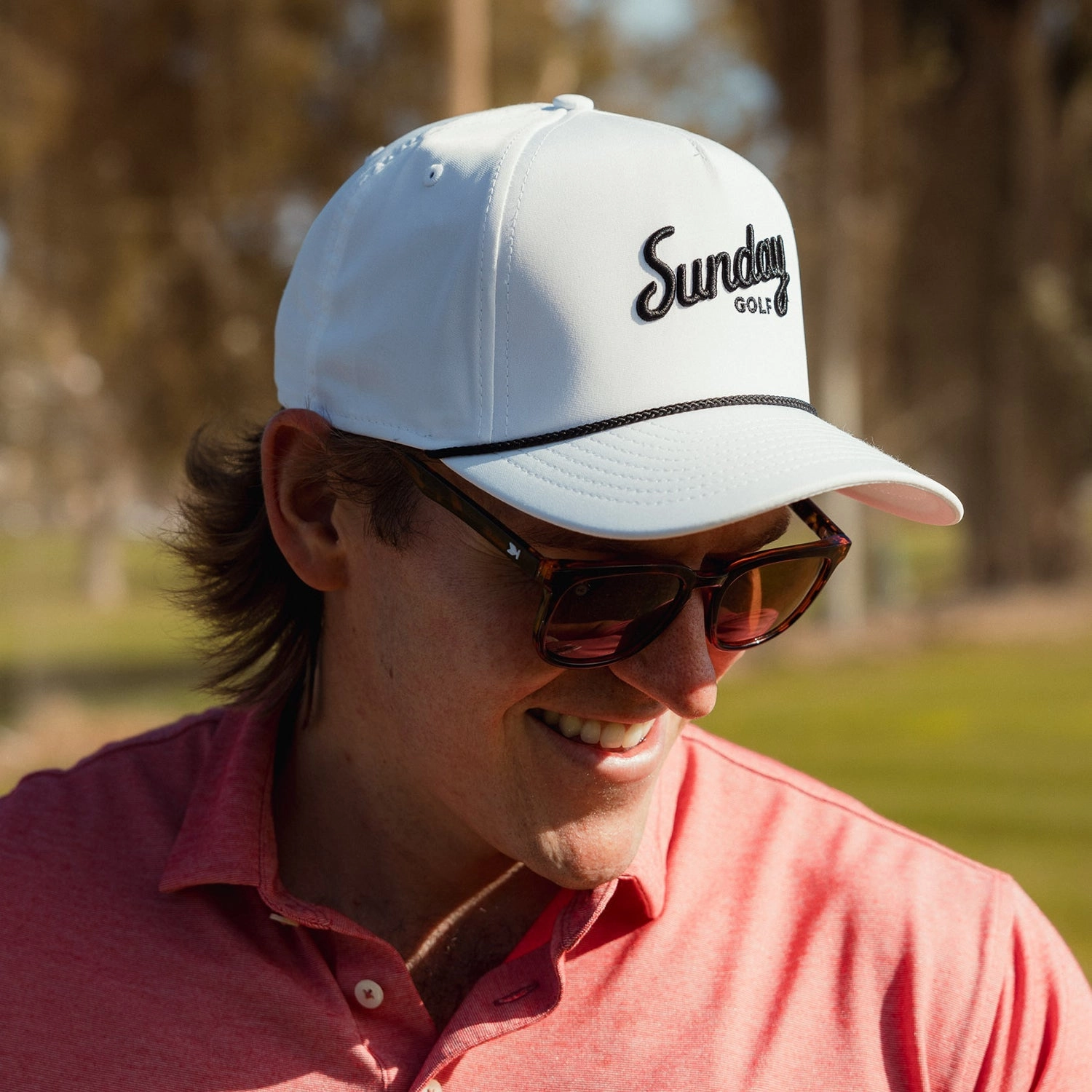 Sunday Golf Rope Hat | White & black
