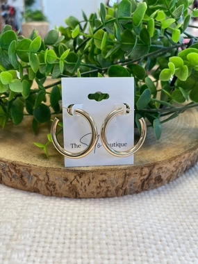 Thick 1.35 Gold Hoop Earrings