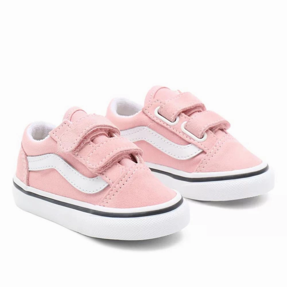 Vans Toddler Old Skool V Shoes - Powder Pink/True White