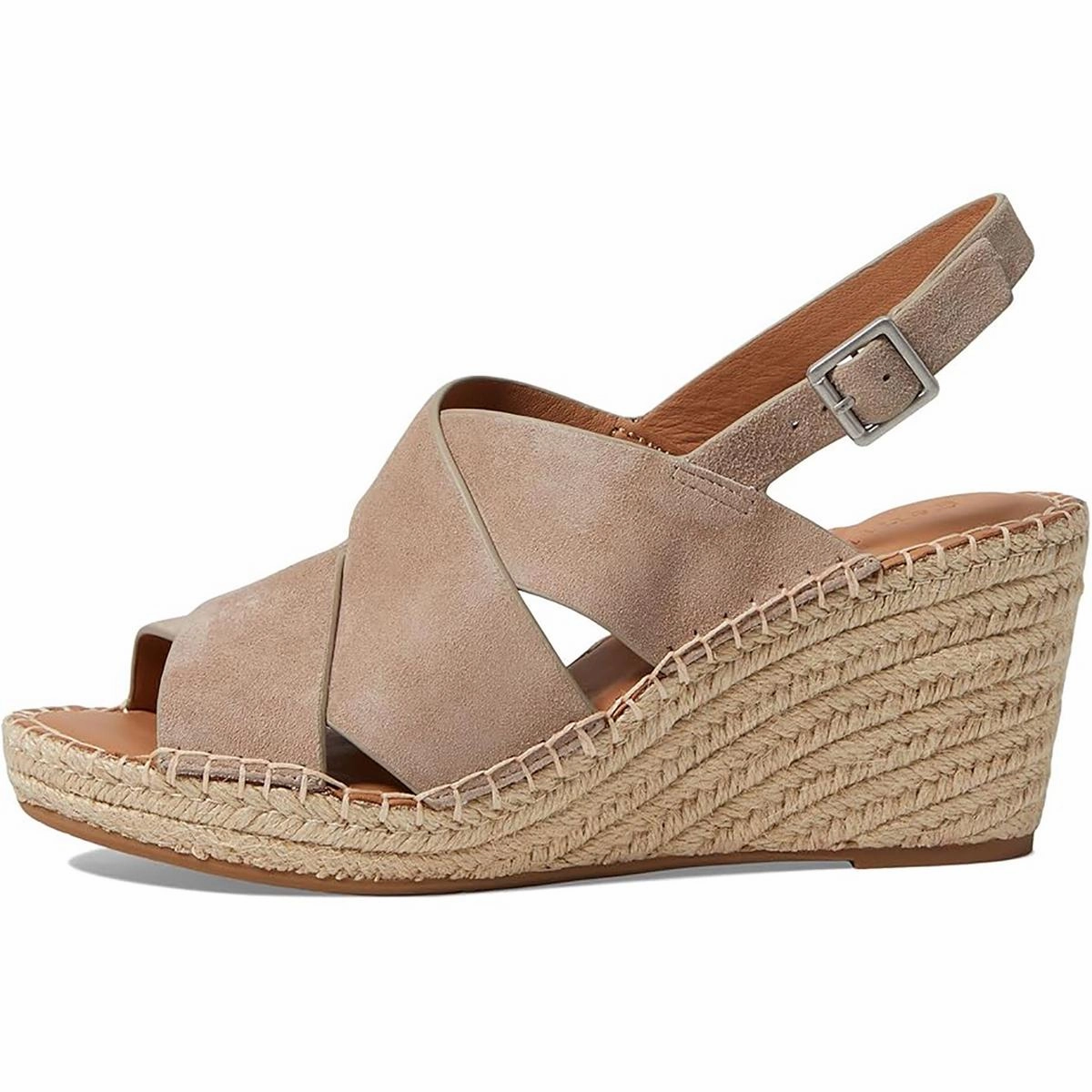 Womens Strappy Faux Suede Espadrilles